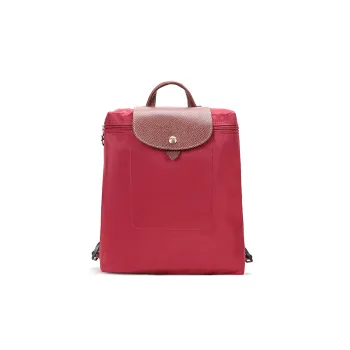 LONGCHAMP Canvas With Leather Trim Backpack Regular Women's Red