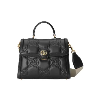 GUCCI GG Matelassé Leather Controller Wine God Bag Shoulder Bags Handbags Small Size Women's Black