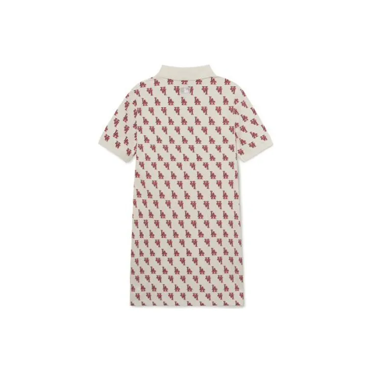 MLB Short Sleeved Dress Women's Cream-1