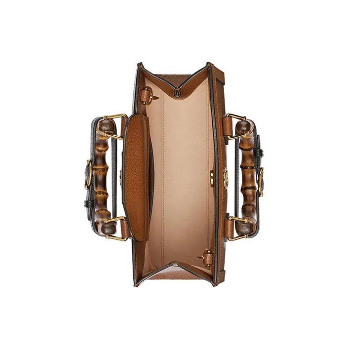 GUCCI Diana Leather Portable Crossbody Bag Shoulder Bag Small Size Women's Brown-8