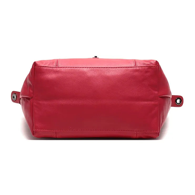 LONGCHAMP Le Pliage Cuir Sheepskin One Shoulder Handbag Trumpets Women's Red-4