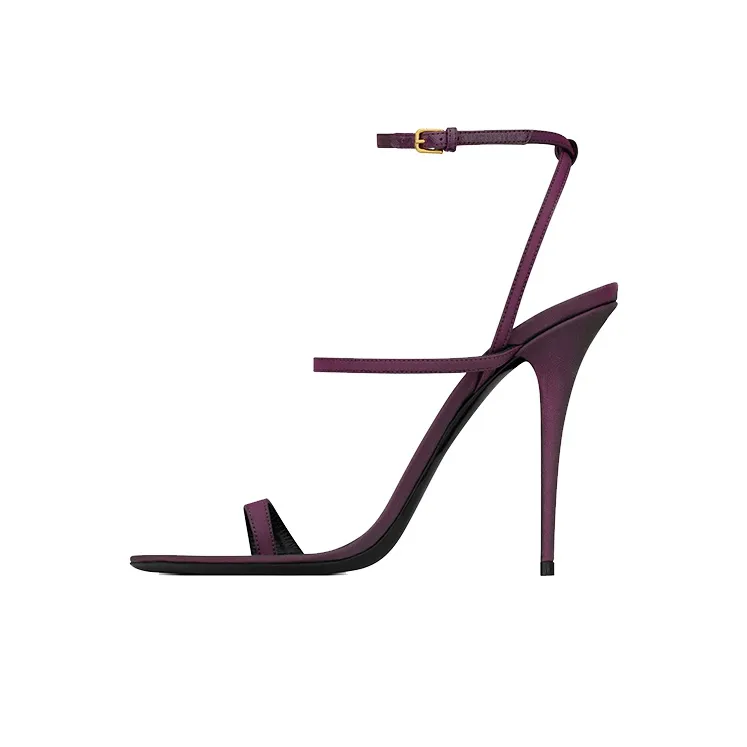 SAINT LAURENT Dive One Strap Sandals 11cm Women's Purple-0