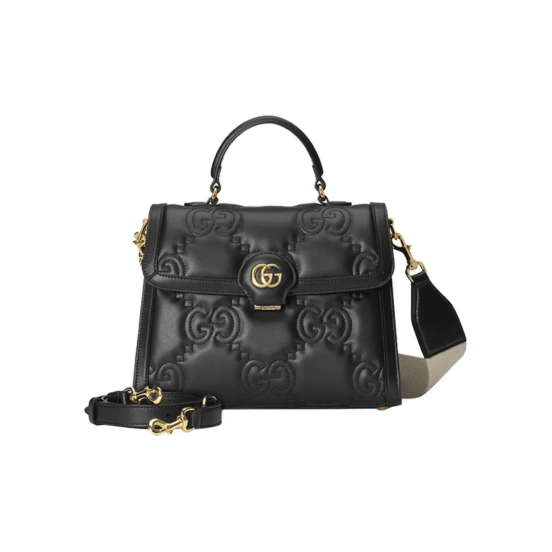 GUCCI GG Matelassé Leather Controller Wine God Bag Shoulder Bags Handbags Small Size Women's Black-1