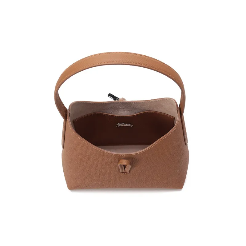 LONGCHAMP Roseau Cow Leather Handbag Shoulder Bag Hobo Pack Women's Tawny-5