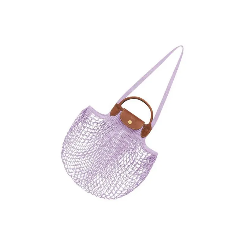 LONGCHAMP Le Pliage Cow Leather Shoulder Bag Crossbody Bag Handbags Large Size Women's Purple-3