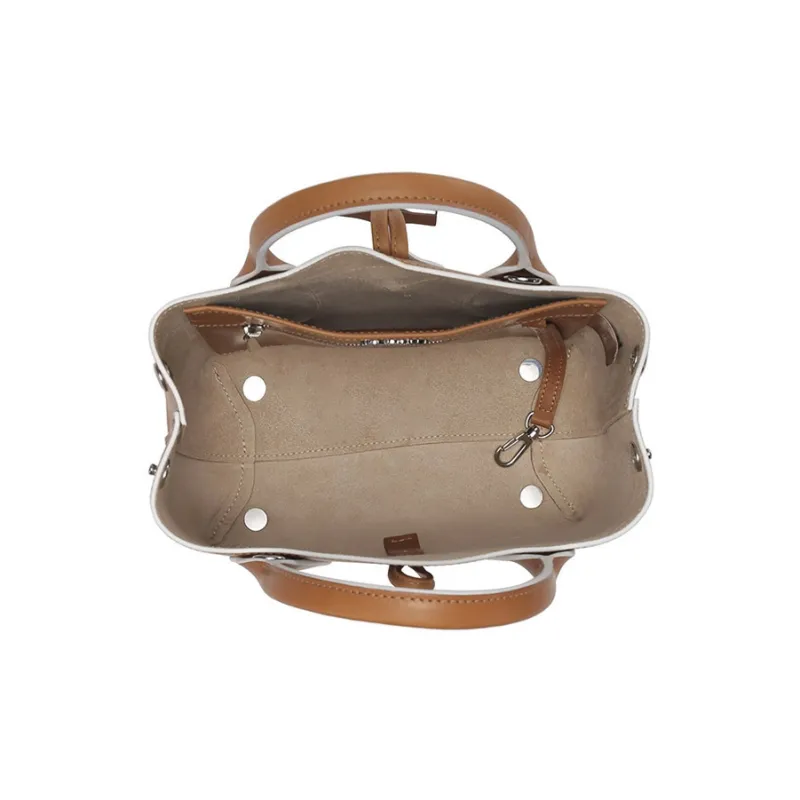 LONGCHAMP Roseau Cow Leather Crossbody Handbags Small Size Women's Dark Brown-5