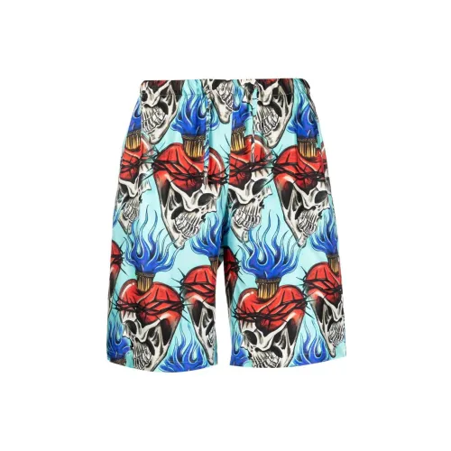 PHILIPP PLEIN Love Tattoo Silk Shorts