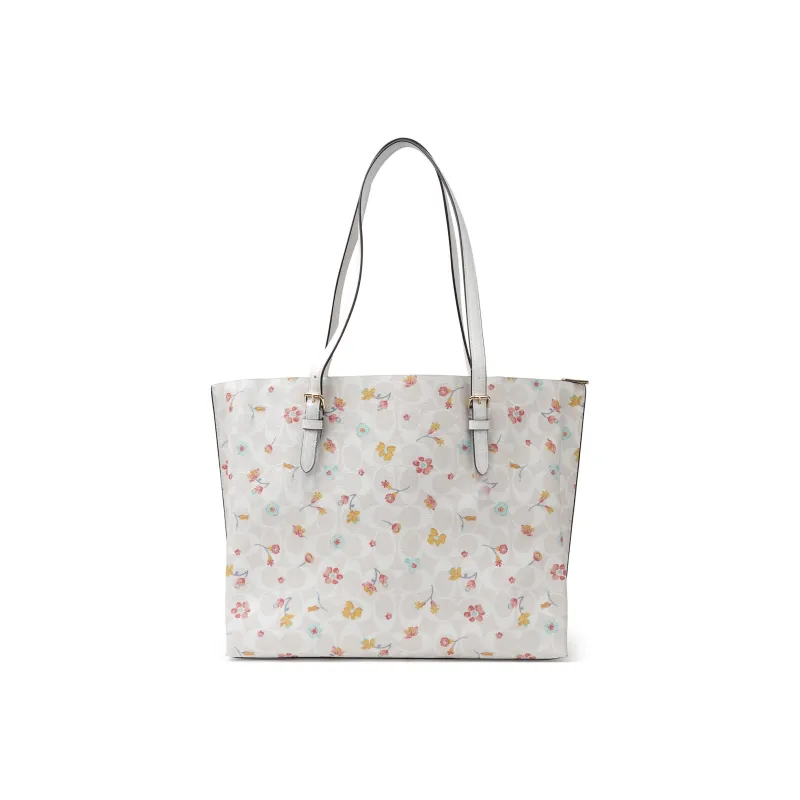 COACH Mollie Leather Tote Bag, Shopping Bag, Shoulder Bag Tubas Women's White-2