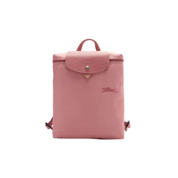 LONGCHAMP Le Pliage Green Cow Leather Trim Backpack Women's Pink