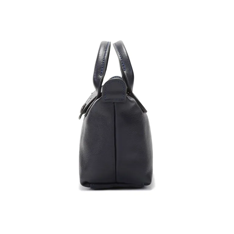 LONGCHAMP Le Pliage Cuir Sheepskin Handbag Shoulder Bag Crossbody Bag Mini Women's Navy-3