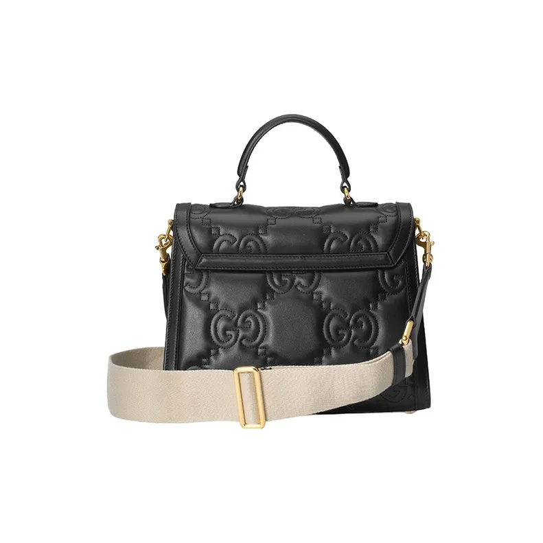 GUCCI GG Matelassé Leather Controller Wine God Bag Shoulder Bags Handbags Small Size Women's Black-5