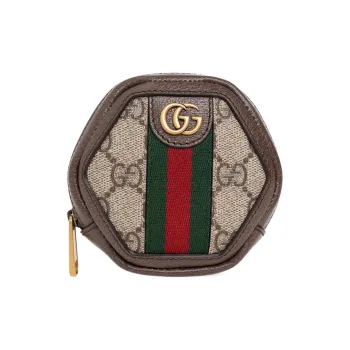 GUCCI Ophidia Canvas With Leather Wrist Bag Clutch Coin Purse Wallet Men's Ebony