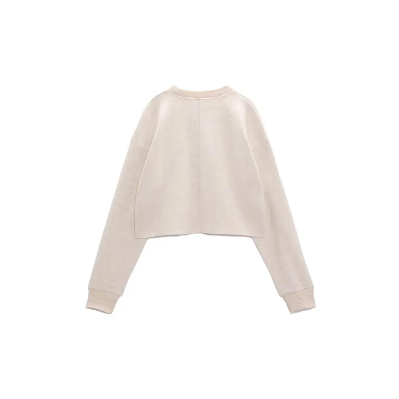 ZARA Sweatshirts Women's Zebra Print Beige-1