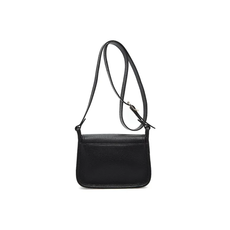 LONGCHAMP Le Foulonné Cow Leather Shoulder Bag Crossbody Bag Small Size Women's Black-2