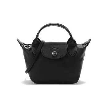 LONGCHAMP Sheepskin Dumpling Bag Handbag Shoulder Bag Crossbody Bag Mini Women's Black