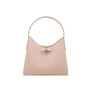 LONGCHAMP Cow Leather Big Bag Shoulder Bag Medium Size Women's Soft Pink