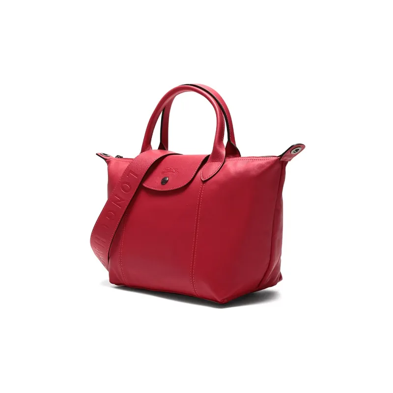 LONGCHAMP Le Pliage Cuir Sheepskin One Shoulder Handbag Trumpets Women's Red-1