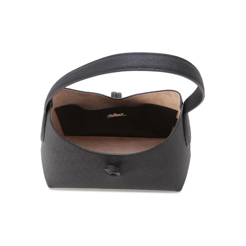 LONGCHAMP Cow Leather Beagle Bag Handbag, Shoulder Bag Trumpets Women's Black-5