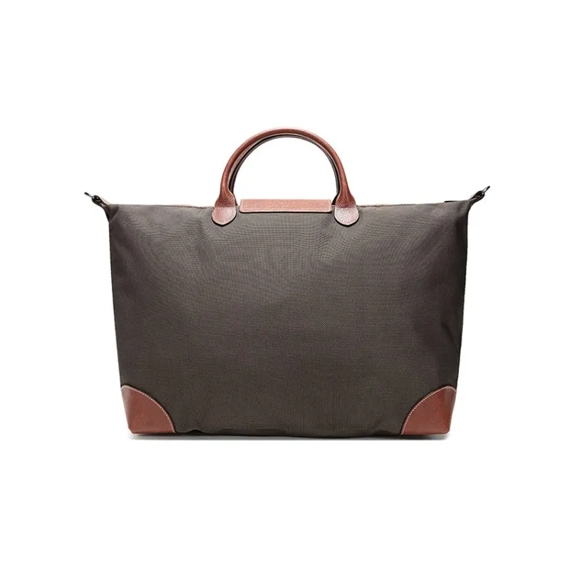 LONGCHAMP Boxford Canvas With Polyamide Travel Bag Canvas Bag Handbag Shoulder Bag Small Size Unisex Brown-3