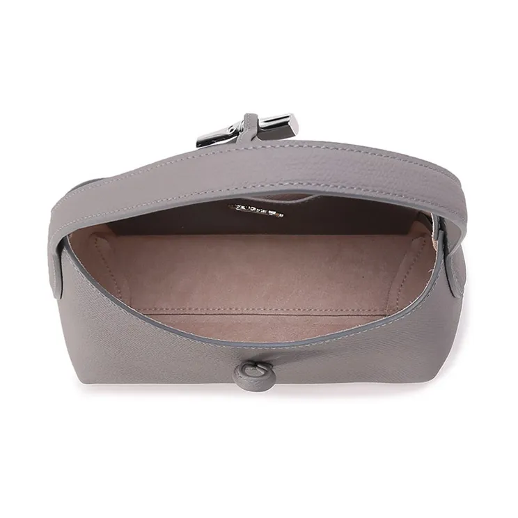 LONGCHAMP Roseau Cow Leather Handbag, Shoulder Bag Women's Streptopelia Gray-5