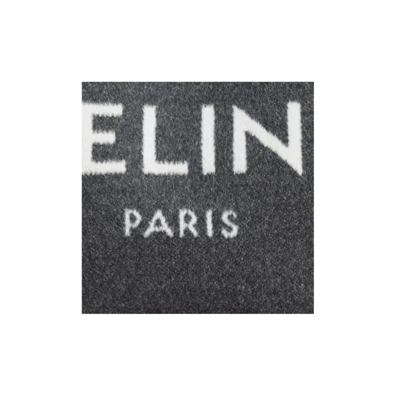 CELINE Fabric With Cow Leather Bucket Bag, Shoulder Bag, Crossbody Bag Small Size Women's Gray/Beige-3