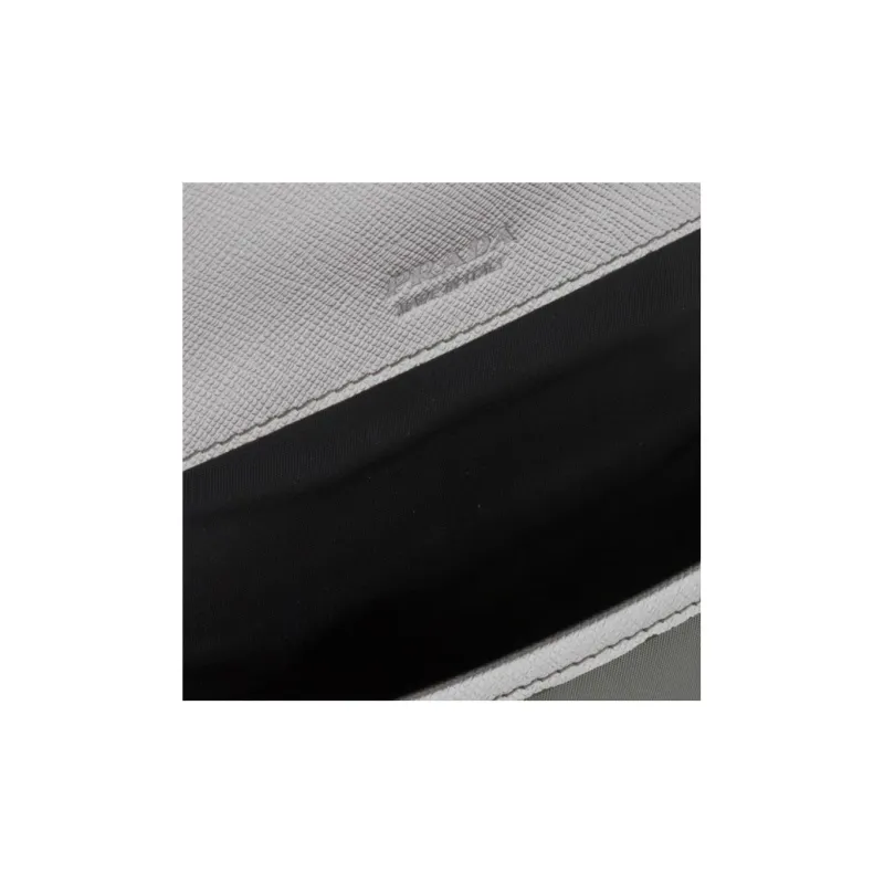 PRADA Saffiano Recycled Nylon Camera Bag Shoulder Bag Crossbody Bag Cell Phone Pouch Unisex Gray-3