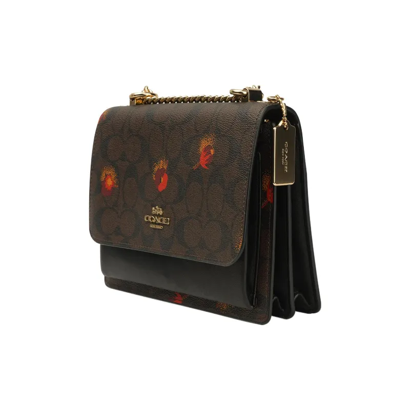 COACH Klare Coated Canvas With Leather Shoulder Bag Crossbody Bag Women's Brown Black Print-1
