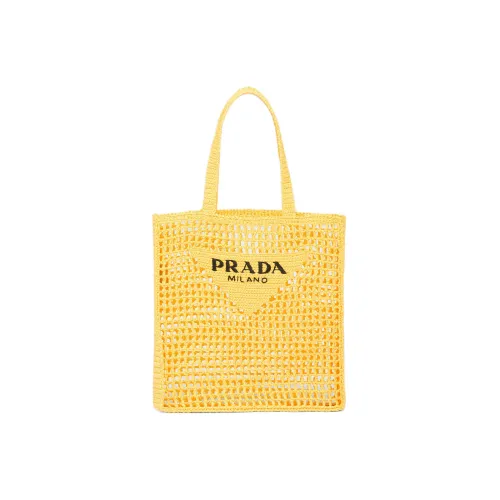PRADA Raffia Handbag Men's Yellow