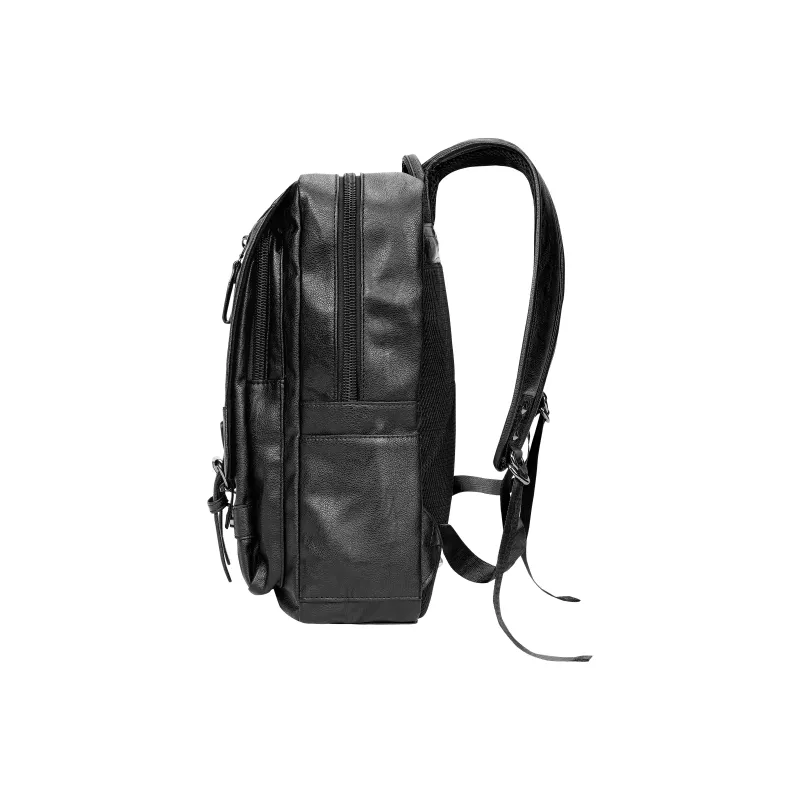 KONADCT Leather Backpack Large Size Unisex Black-2