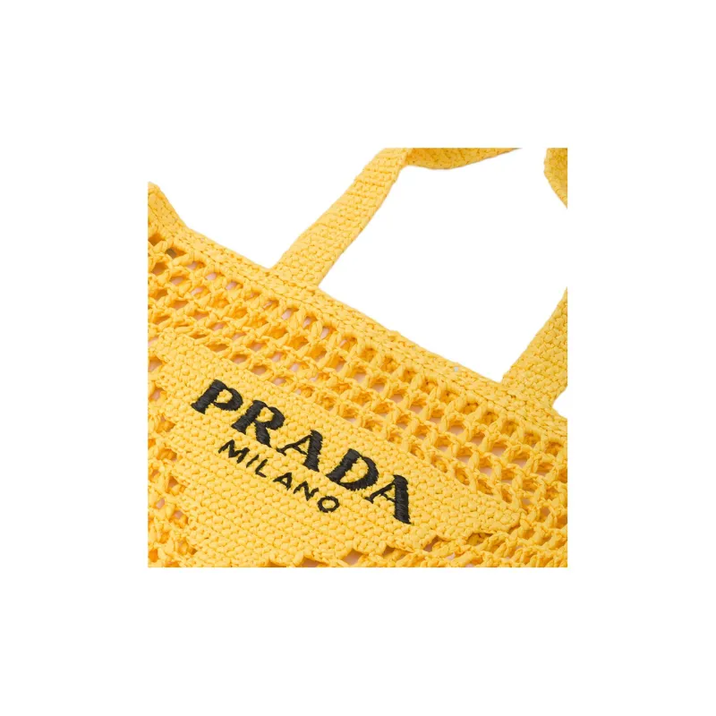 PRADA Raffia Handbag Men's Yellow-4