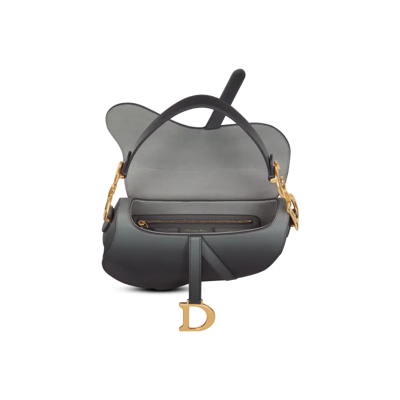DIOR Saddle Calfskin Saddle Bags Shoulder Bags Handbags Medium Size Women's Graphite Gray-1
