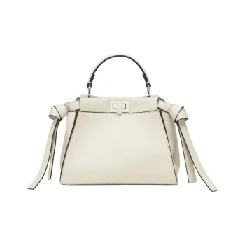 FENDI Peekaboo Calfskin Shoulder Bag, Crossbody Bag, Handbag Mini Women's White