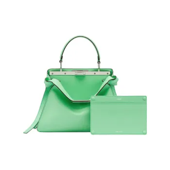 FENDI Peekaboo ISeeU Cow Leather Shoulder Bag, Crossbody Bag, Handbag Medium Size Women's Green
