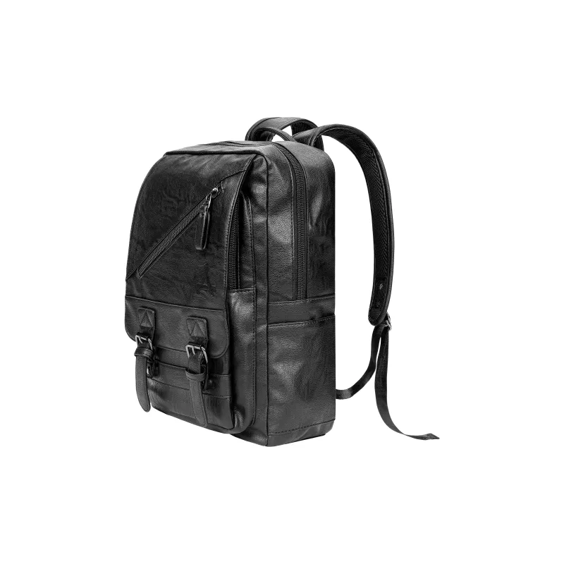 KONADCT Leather Backpack Large Size Unisex Black-1