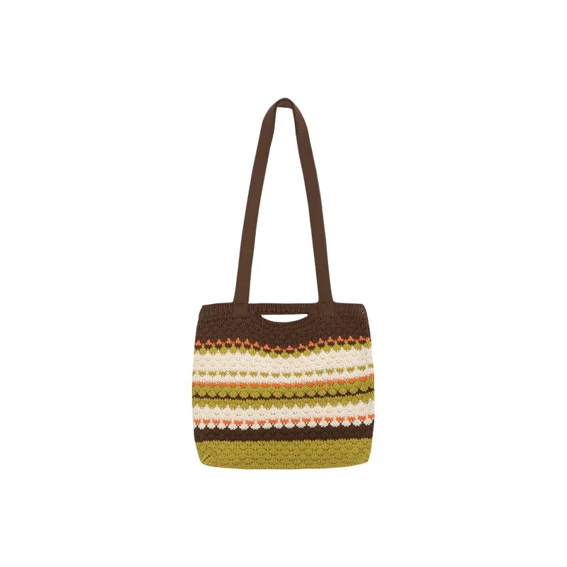 MostwantedLab Nylon One Shoulder Handbag, Crossbody Bag Regular Unisex Cool Color Stripes/Warm Color Stripes-5