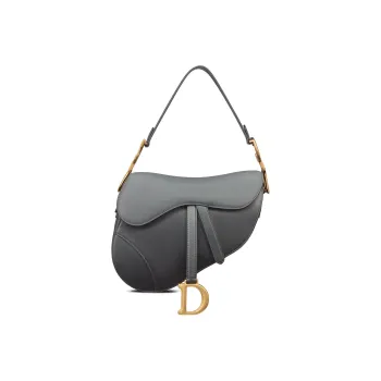 DIOR Saddle Calfskin Saddle Bags Shoulder Bags Handbags Medium Size Women's Graphite Gray