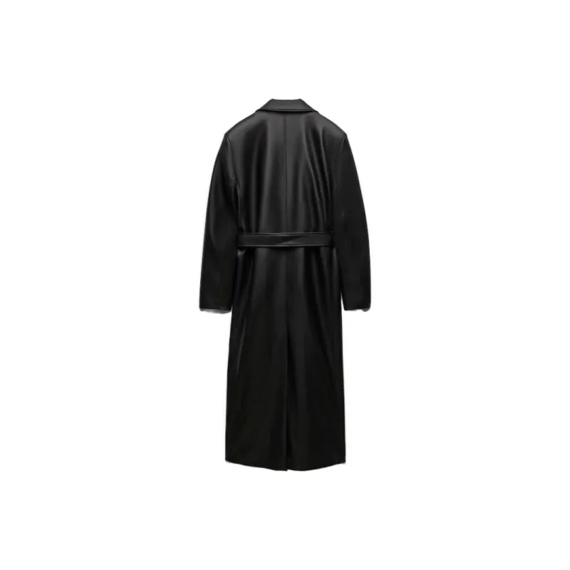 ZARA Trench Coats Women's Black-1