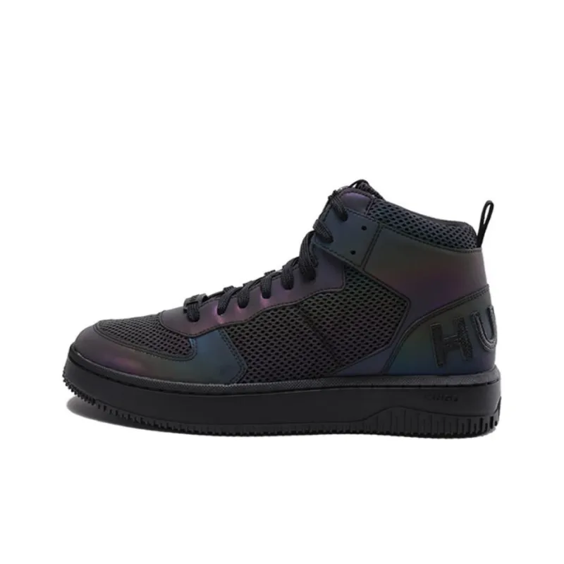 HUGO BOSS Skateboard Shoes Men High-Top Black-0