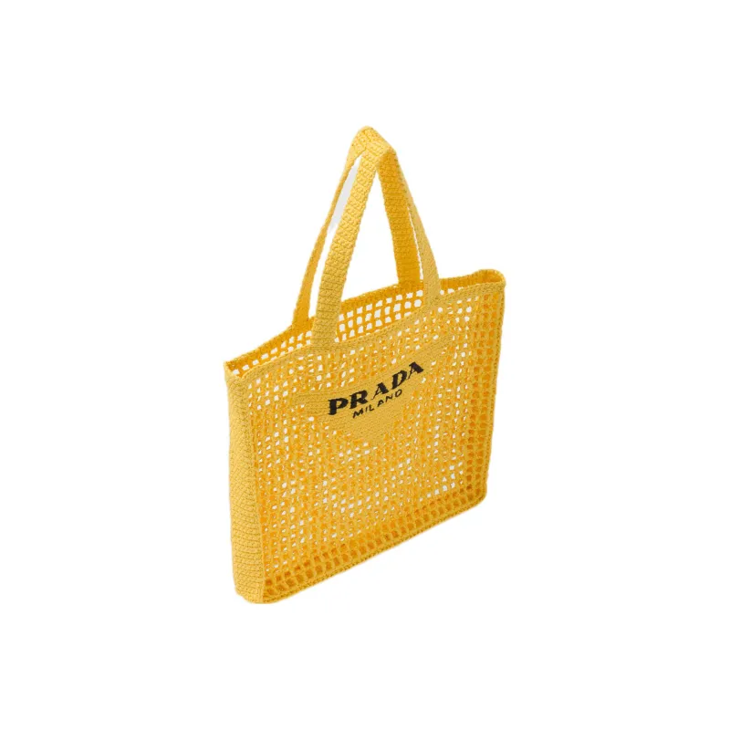 PRADA Raffia Handbag Men's Yellow-1