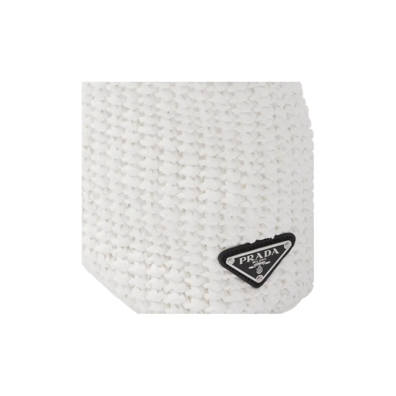 PRADA Raffia Handbag Small Size Women's White-3