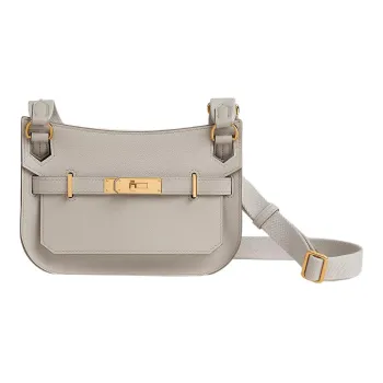 HERMES Jypsiere Evercolor Calfskin Shoulder Bag, Crossbody Bag Mini Women's Glacier White