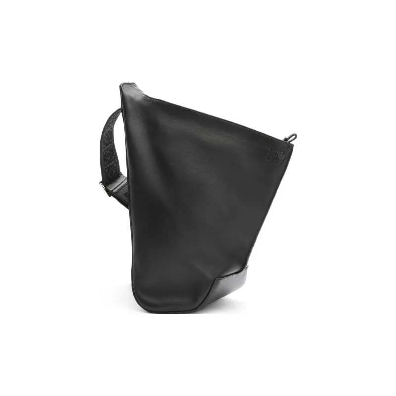 LOEWE Anton Sling Soft Smooth Cow Leather With Jacquard Fabric Sling Bag Men's Black-1