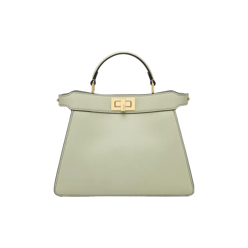 FENDI Peekaboo ISeeU Calfskin Shoulder Bag, Crossbody Bag, Handbag Trumpets Women's Light Green-0