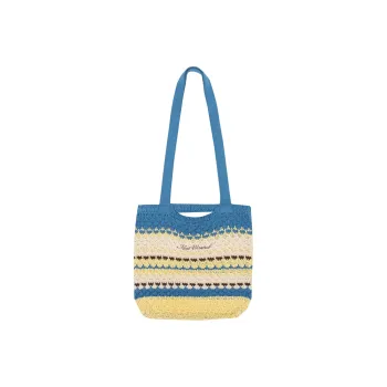 MostwantedLab Nylon One Shoulder Handbag, Crossbody Bag Regular Unisex Cool Color Stripes/Warm Color Stripes