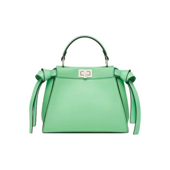 FENDI Peekaboo Calfskin Shoulder Bag Crossbody Bag Handbag Mini Women's Green