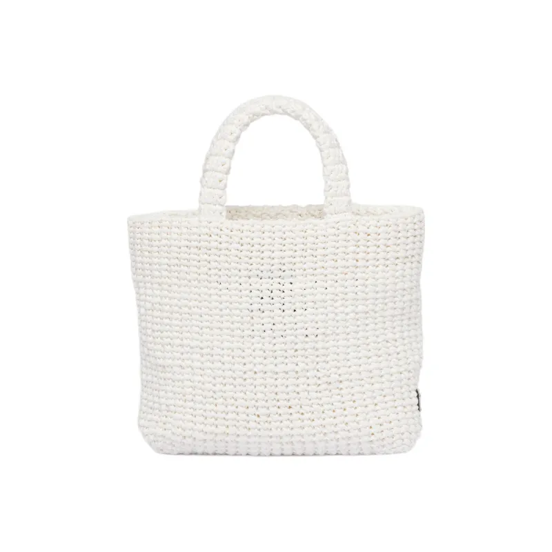 PRADA Raffia Handbag Small Size Women's White-1