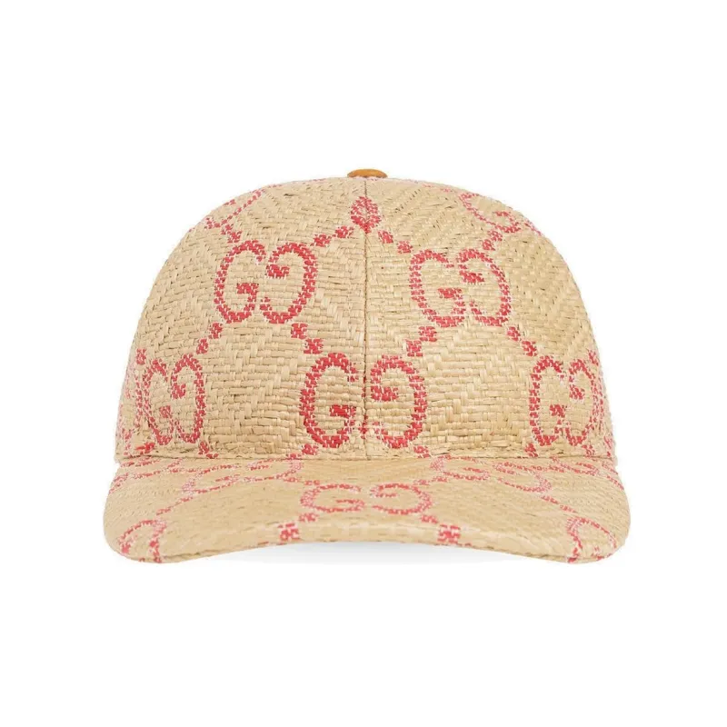 GUCCI Gg Raffia Effect Baseball Hat-0