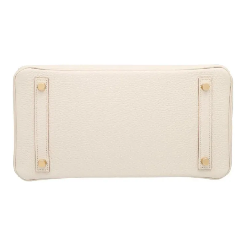 HERMES Birkin TC Leather Cow Leather Birkin Bag Handbags Women's 8L Beton Glacier White-3