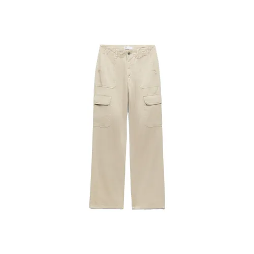 ZARA Cargo Pants Women's Dark Brown Yellow