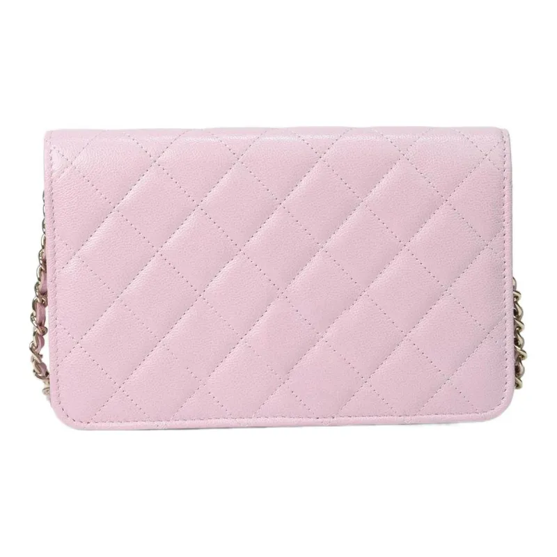 CHANEL Calfskin Flap Bag, Shoulder Bag, Crossbody Bag, Wallet Women's Pink-3